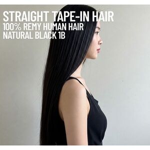 20" Tape-In Hair Extensions 50g Natural Black 1B
